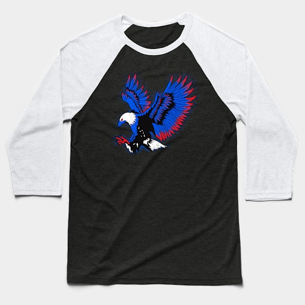 Eagle Red White and Blue Baseball T-Shirt by Joebarondesign